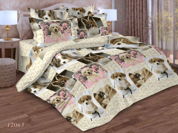 Комплект постельного белья 1,5-спальный, бязь  ГОСТ (Галерея собак)